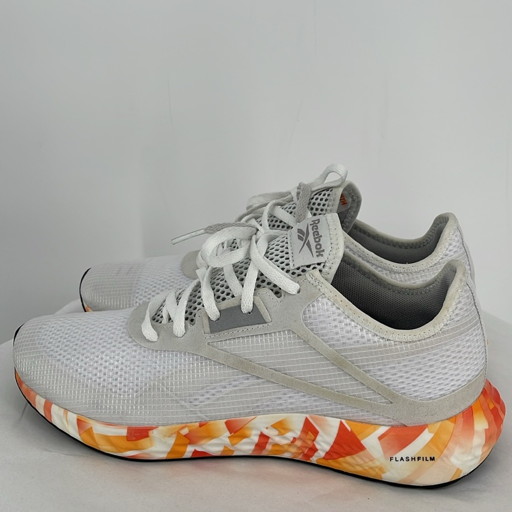 Reebok Flashfilm 3.0 High Vis Orange size 10 White with Orange soles - Picture 4 of 9